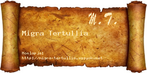Migra Tertullia névjegykártya